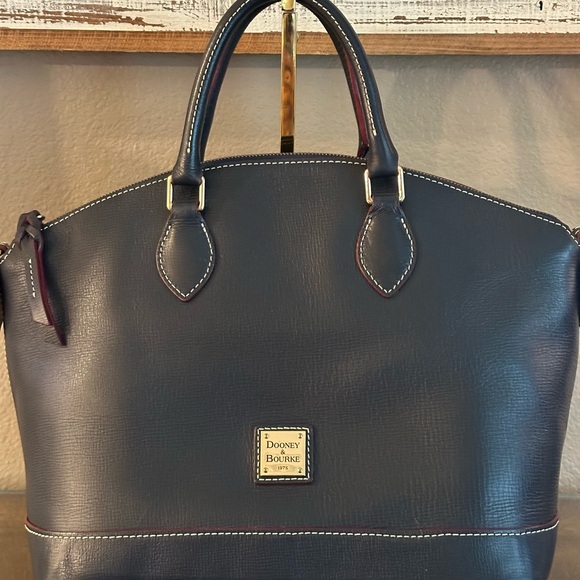 Dooney & Bourke Handbags - Dooney & Bourke Navy Leather Satchel
